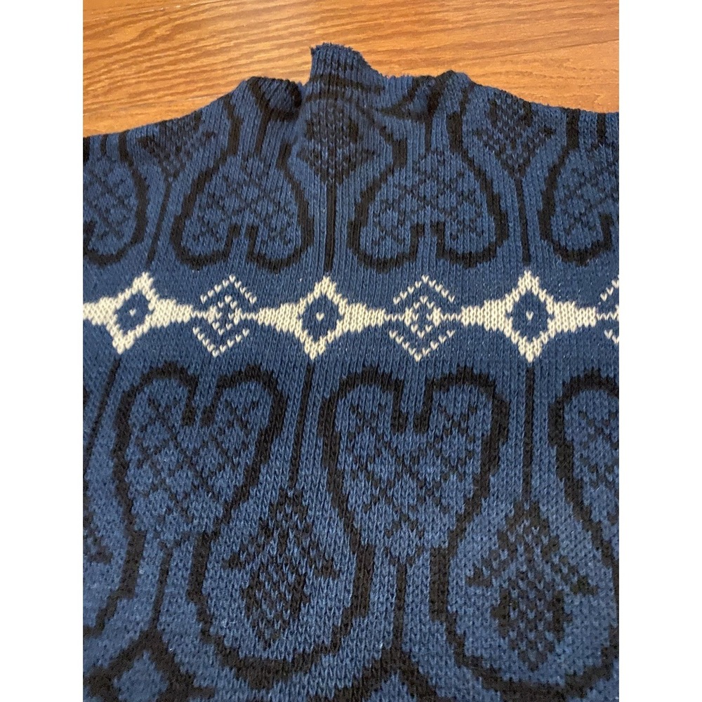VTG Women Gresvig Figgjo Norway Nordic Geometric Pure virgin wool sweater L - Picture 5 of 7